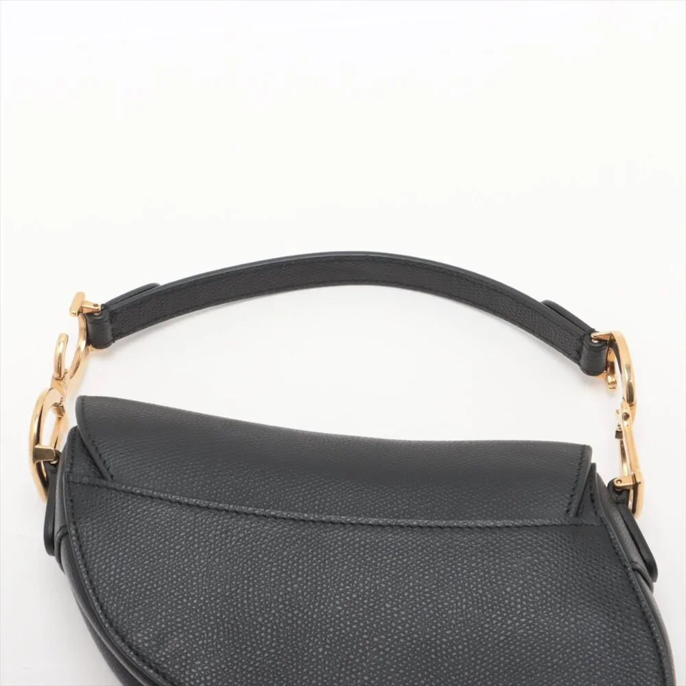 Sold Out ✅Christian Dior Saddle Bag Leather Shoulder bag Black - Picture 6 of 13